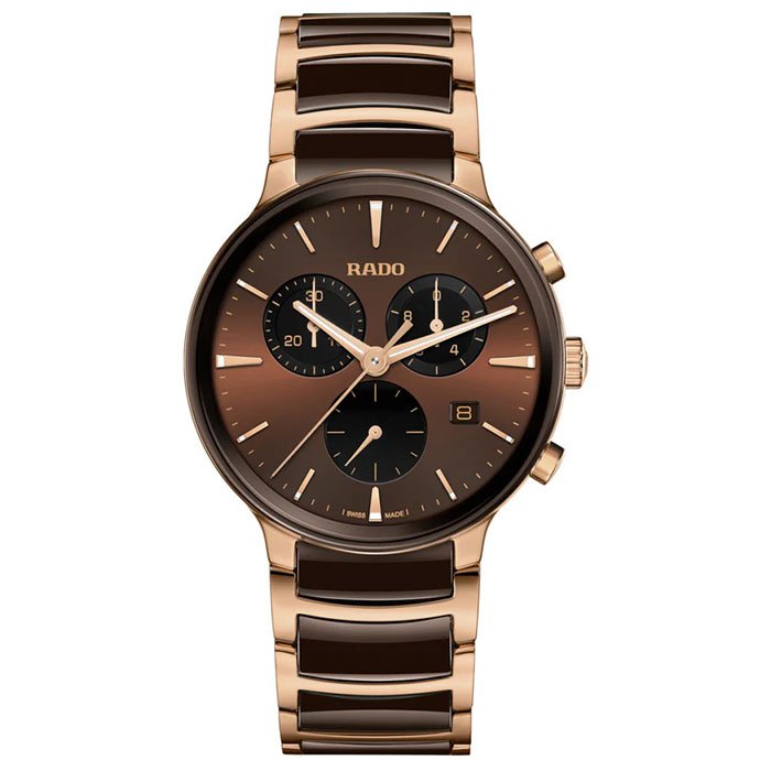 Rado Centrix Men Quartz Brown Dial Chronograph Stainless Steel Watch R30212302